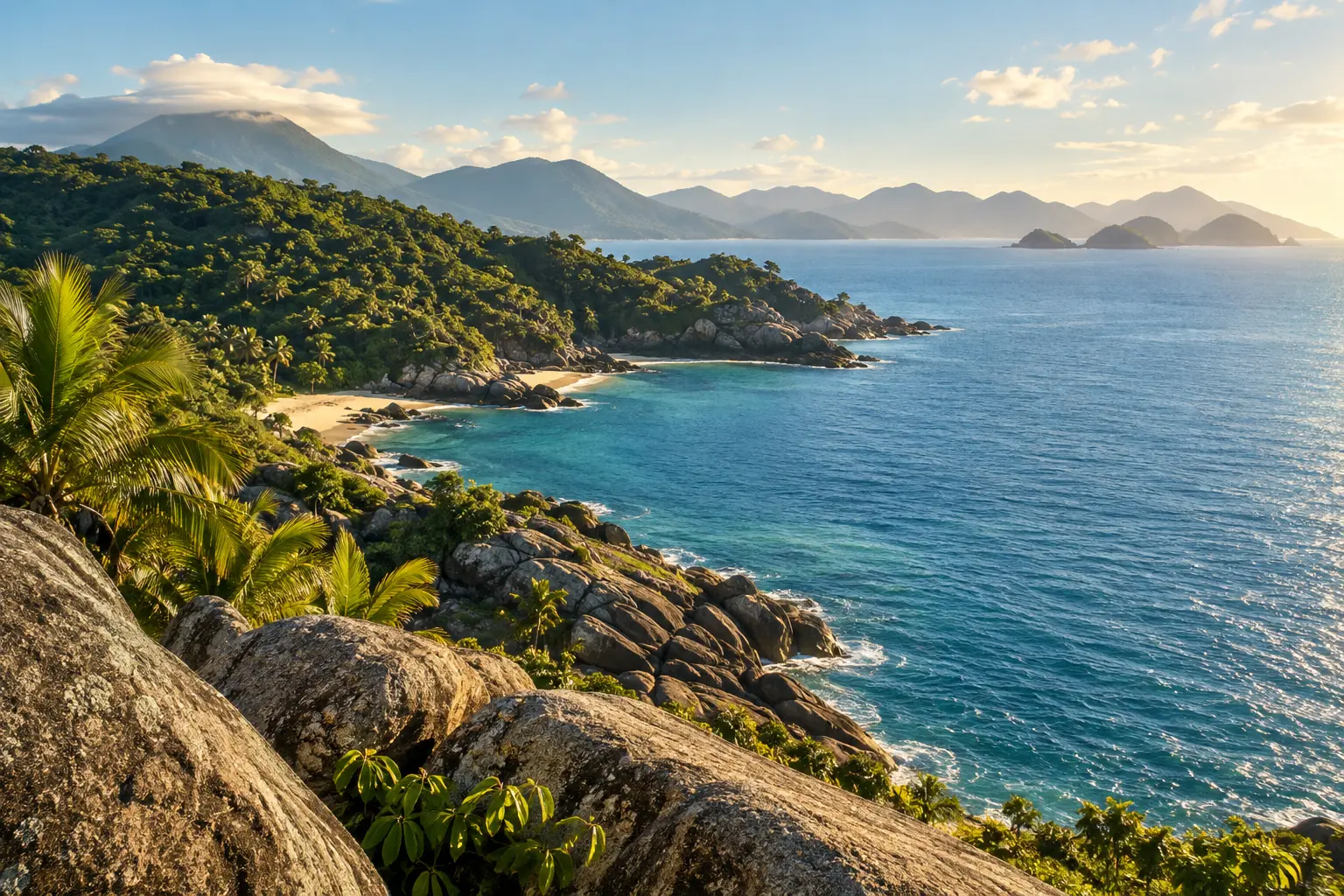 An editorial vision of Brazil's sunlit tropical coast